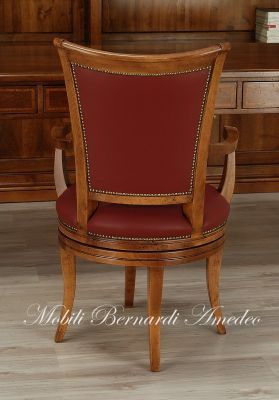 Classic style swivel chair with upholstered wooden structure